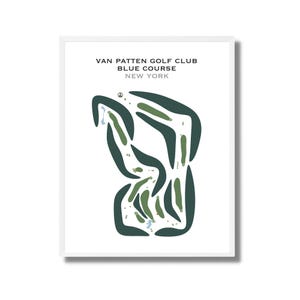 Club de Golf Van Patten, Campo Azul, NY / Mapa del Campo de Golf, Mapa de Golf, Regalo para Golfista, Tarjeta de Puntuación, Regalo para Novio Golfista, Lámina Artística SIN MARCO