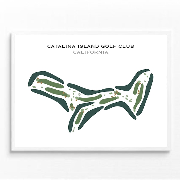 Catalina Island Golf Club, CA / Mapa del campo de golf, decoración del hogar, regalo de golfista para él, diseño del cuadro de mando, regalo de novio golfista, impresión de arte SIN MARCO