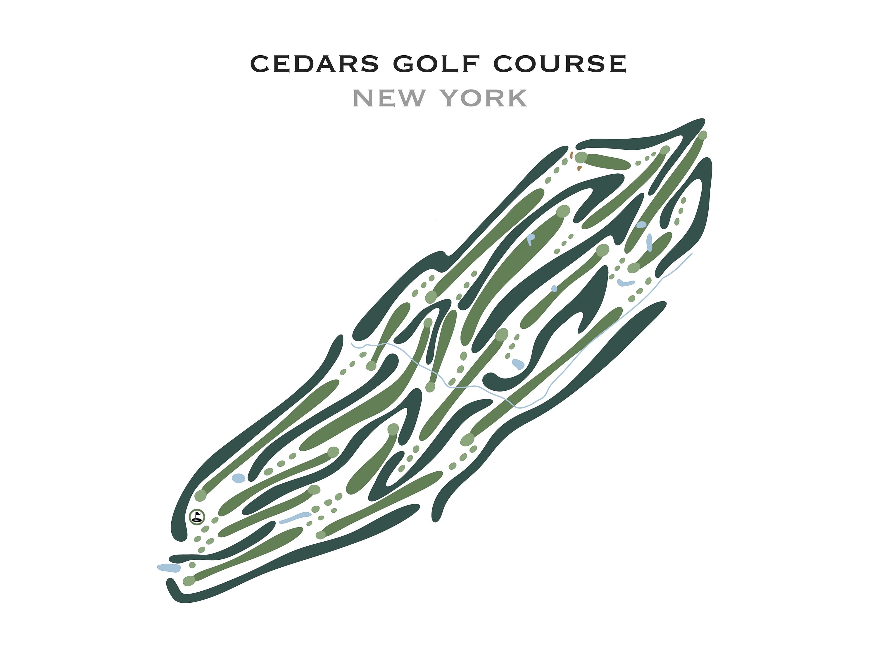 Cedars Golf Course New York Golf Course Map Home Decor Etsy