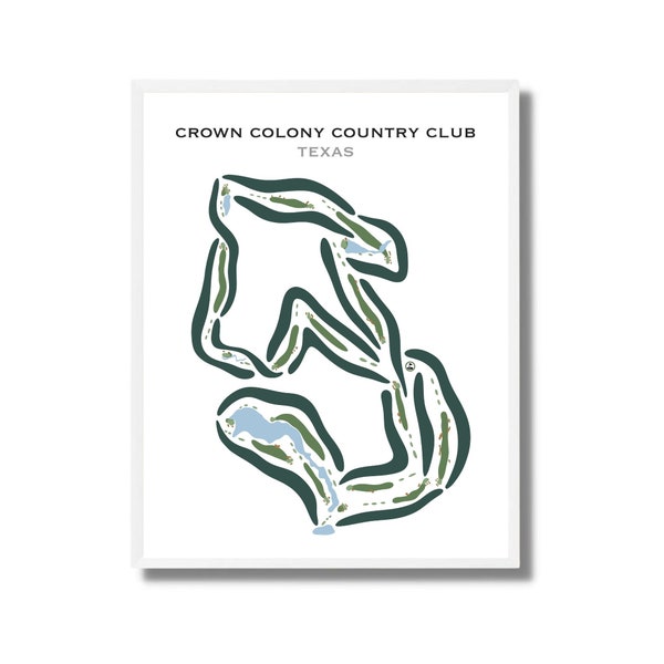 Crown Colony Country Club, Texas | Golf Wall Art, Golf Wall Décor, Anniversary Gifts for Husband | Watercolor Style Art Print No framed