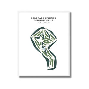 Country Club de Colorado Springs, Colorado | Carte du terrain de golf, carte du golf, cadeau golfeur pour lui, mise en page de la carte de score, cadeau petit ami golfeur, impression d'art sans cadre