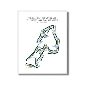 Verandah Golf Club Whispering Oak Course, Florida | Golfbaankaart, golfkaart, scorecardlay-out, cadeau golfer vriendje, kunstdruk INGELIJSTE