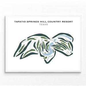 Tapatio Springs Hill Country Resort, Texas | Carte du terrain de golf, carte du golf, cadeau golfeur pour lui, cadeau petit ami golfeur, impression d'art sans cadre