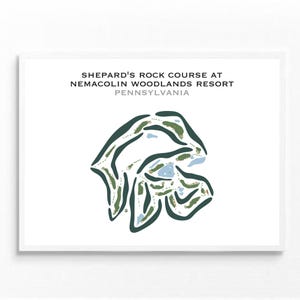 Shepherd's Rock Golf Course - Nemacolin Woodlands Resort, PA | Mapa do campo de golfe, presente de jogador de golfe para ele, presente de namorado jogador de golfe, impressão de arte SEM MOLDURA