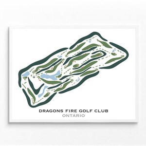 Club de golf Dragon's Fire, Ontario, carte du parcours de golf, carte du golf, cadeau du golfeur, mise en page de la carte de pointage, cadeau petit ami golfeur, impression d'art sans cadre