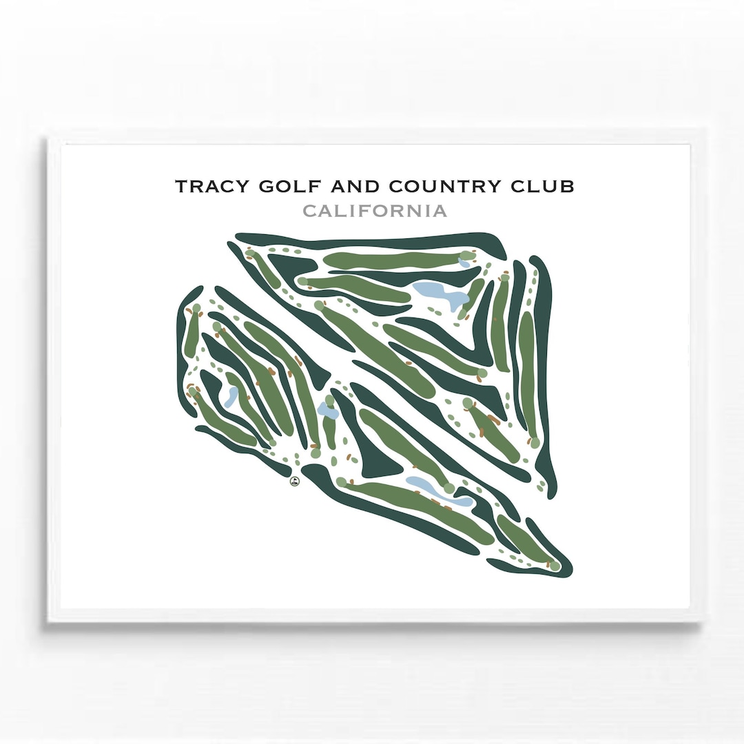 Tracy Golf & Country Club, CA Golf Course Map, Home Decor, Golfer Gift