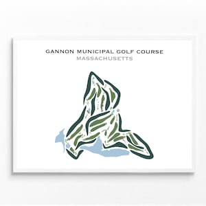 Parcours de golf municipal de Gannon, MA | Carte du terrain de golf, carte du golf, cadeau golfeur pour lui, mise en page de la carte de score, cadeau petit ami golfeur, impression d'art sans cadre