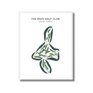 The Rock Golf Club, New York | Carte du parcours de golf, carte du golf, cadeau golfeur pour lui, mise en page de la carte de score, cadeau petit ami golfeur, impression d'art sans cadre