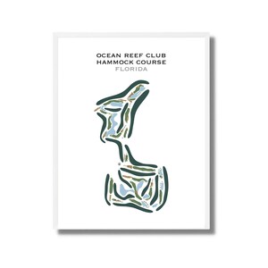 Campo de golf Hammock de Ocean Reef Club, Florida / Mapa del campo de golf, mapa de golf, regalo para golfistas, diseño de tarjeta de puntuación, regalo para novios golfistas, impresión artística SIN MARCO