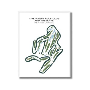 RiverCrest Golf Club, PA | Kunstdruck, Golf Karte, Golf Karte, Golf Karte, Score Karte, Golf Karte, Kunstdruck UNGERAHMT, für Sie und Ihn