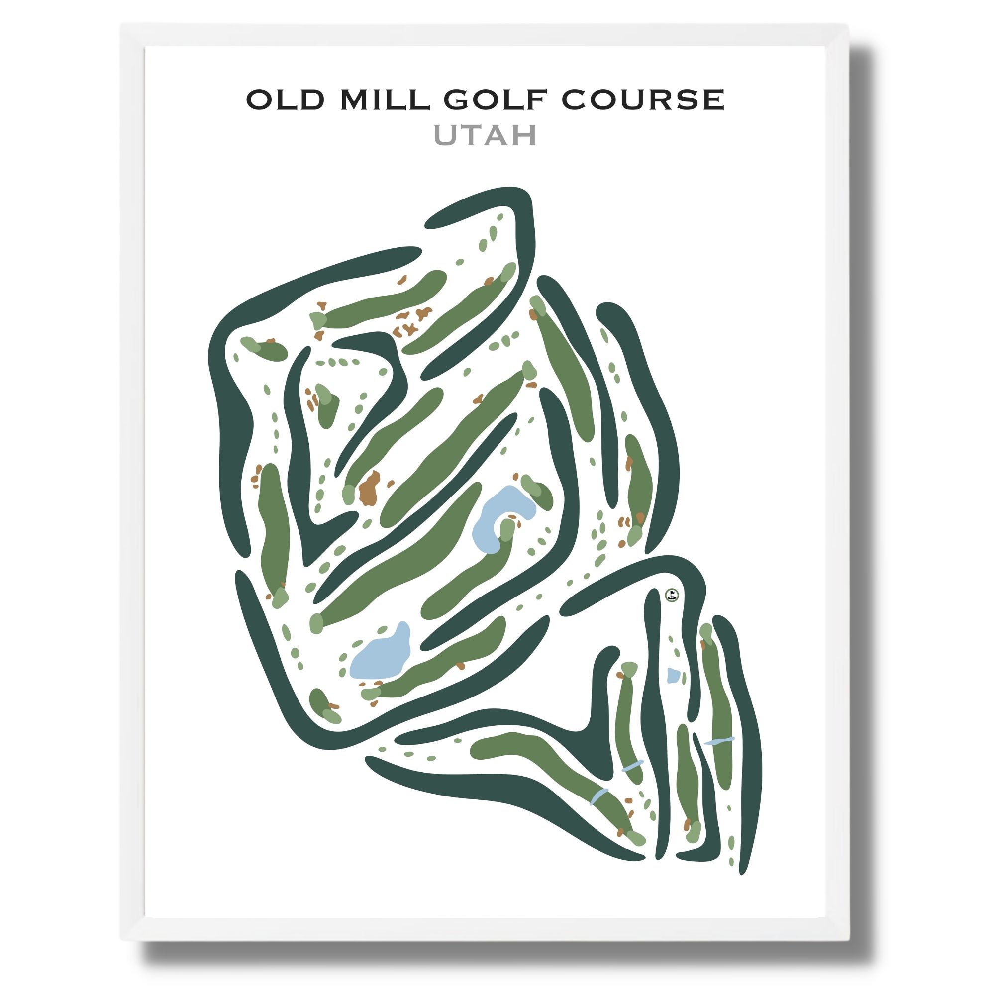 Old Mill Golf Utah Golf Course Map Home Decor Golfer Gift Etsy