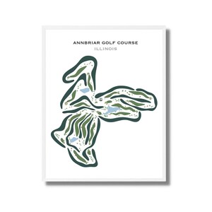 Annbriar Golfkurs, Illinois | Golf Platz Karte, Golf Geschenke für Papa, Golf Wand Kunst | Aquarell Style Kunstdruck Ungerahmt
