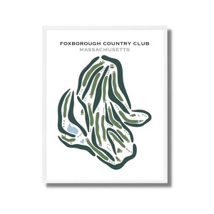 Foxborough Country Club, MA / Mapa del campo de golf, mapa de golf, regalo de golfista para él, diseño de tarjeta de puntuación, regalo de novio golfista, impresión artística SIN MARCO