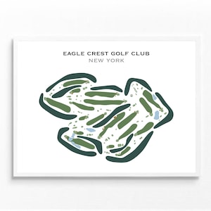 Eagle Crest Golf Club, NY / Mapa del campo de golf, mapa de golf, regalo de golfista para él, diseño de tarjeta de puntuación, regalo de novio golfista, impresión artística SIN MARCO