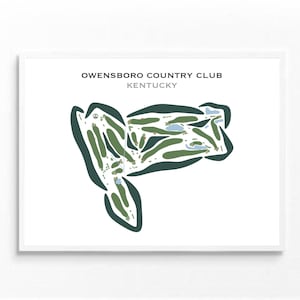 Owensboro Country Club, KY | Golf Course Map, Golf Map, Golfer Gift For Him, Scorecard Layout, Golfer Boyfriend Gift, Art Print Decor