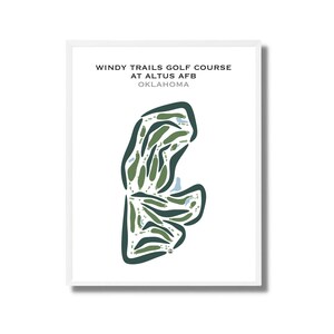Campo de golf Windy Trails en Altus AFB, OK / Mapa del campo de golf, mapa de golf, regalo de golfista para él, regalo de novio golfista, impresión artística SIN MARCO