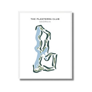 The Planterra Club, Georgia / Mapa del campo de golf, mapa de golf, regalo de golfista para él, diseño de tarjeta de puntuación, regalo de novio golfista, impresión artística SIN MARCO