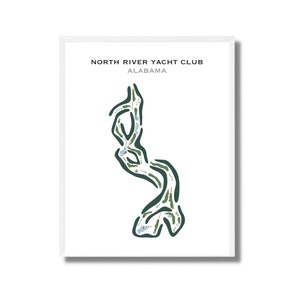 NorthRiver Yacht Club, Alabama | Golfbaankaart, golfkaart, golfer cadeau voor hem, scorecardlay-out, cadeau golfer vriendje, kunstprint INGELIJSTE