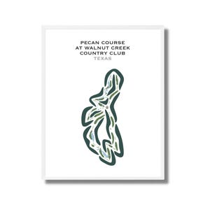 Parcours de noix de pécan au Walnut Creek Country Club, TX | Carte du parcours de golf, carte du golf, cadeau de golfeur pour lui, mise en page de la carte de score, impression d'art sans cadre