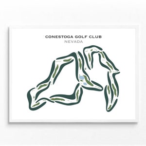 Conestoga Golf Club, Nevada | Golfbaankaart, golfkaart, golfer cadeau voor hem, scorecardlay-out, cadeau golfer vriendje, kunstprint INGELIJSTE