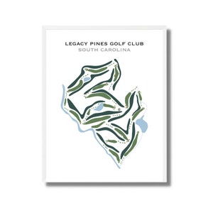 Legacy Pines Golf Club, SC | Golf Course Map, Golf Map, Golfer Gift For Him, Scorecard Layout, Golfer Boyfriend Gift, Art Print Decor
