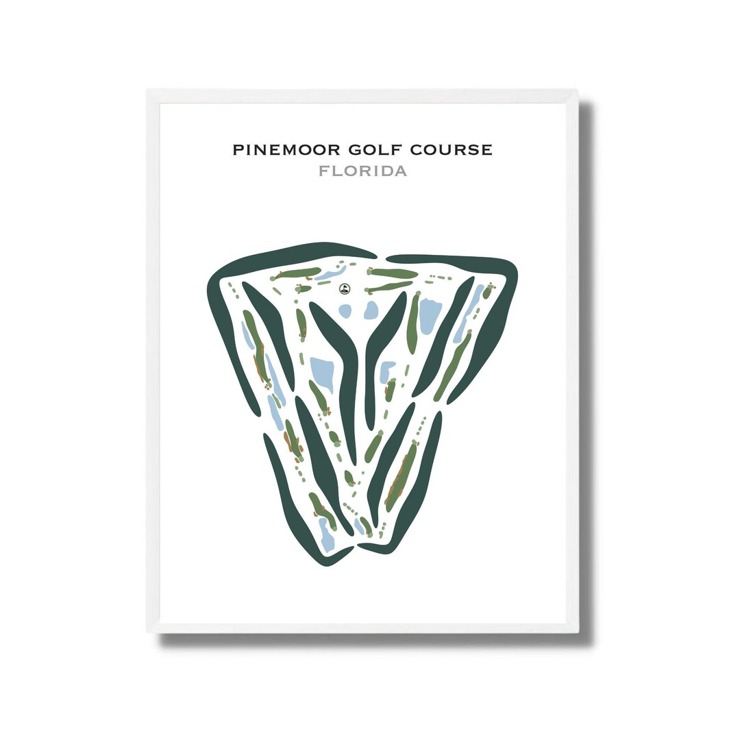 Pinemoor Golf Course FL Golf Course Map Golf Map Golfer Gift for