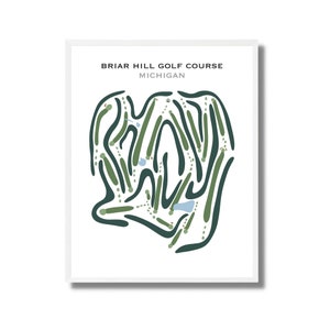 Briar Hill Golf Platz, MI | Golf Platz Karte, Golf Geschenke für Papa, Golfer Dekor, Golf Wandkunst | Aquarell Style Kunstdruck Kein gerahmt