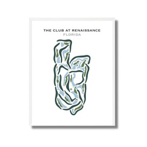The Club At Renaissance, Florida, golfbaankaart, golfhuisdecoratie cadeau, golfcadeaus voor verjaardag, cadeau voor golfliefhebbers, minimalistisch, ONGEMAAKT