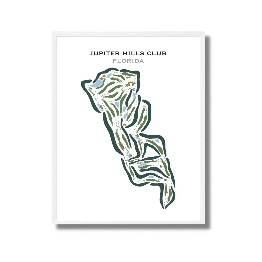 Jupiter Hills Club, Florida Golf Course Map, Home Decor, Golfer Gift