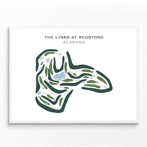 The Links à Redstone, AL | Carte du parcours de golf, carte du golf, cadeau golfeur pour lui, mise en page de la carte de score, cadeau petit ami golfeur, impression d'art sans cadre