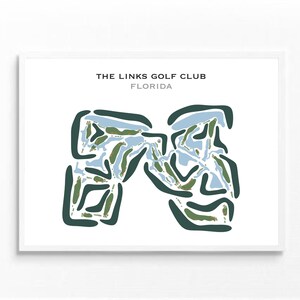 The Links Golf Club, Floride | Carte du parcours de golf, carte du golf, cadeau golfeur pour lui, mise en page de la carte de score, cadeau petit ami golfeur, impression d'art sans cadre