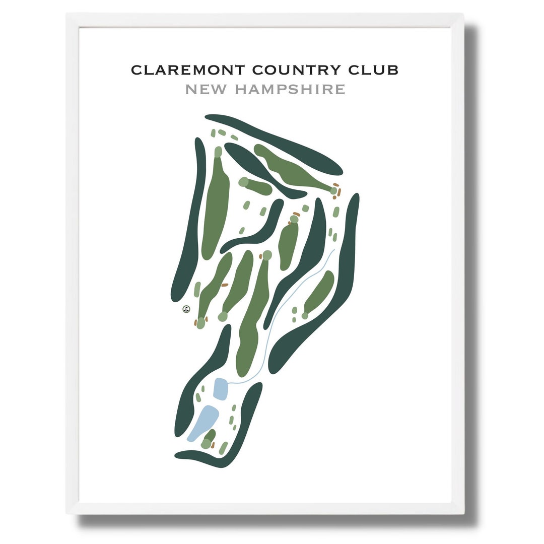 Claremont Country Club NH Golf Course Map Home Decor Etsy