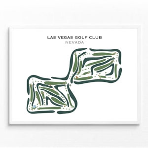 Las Vegas Golf Club, NV / Mapa del campo de golf, regalos de golf para papá, decoración del hogar, decoración de golf, arte mural de golf / Impresión artística estilo acuarela Sin marco