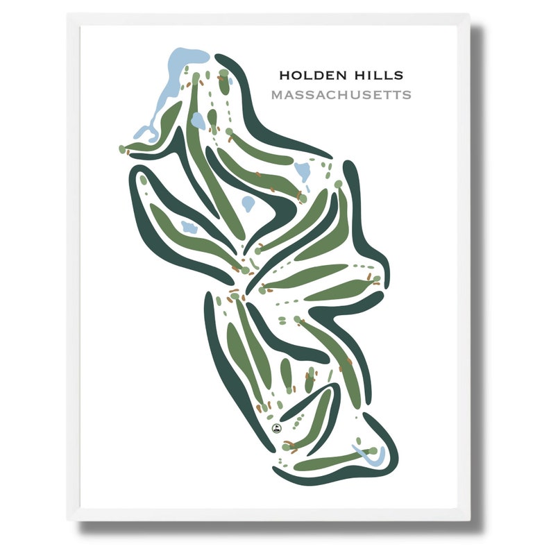 Holden Hills Country Club MA Golf Course Map Golf Gifts Etsy