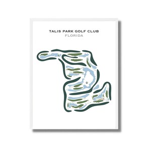 Talis Park, Florida | Golfbaankaart, golfkaart, golfer cadeau voor hem, scorecardlay-out, cadeau golfer vriendje, kunstdruk INGELIJST