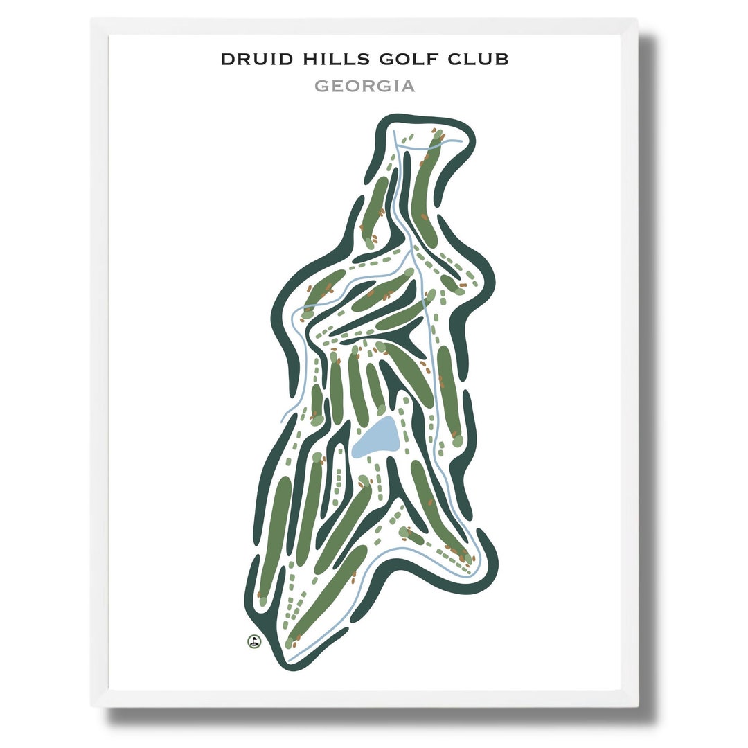 Druid Hills Golf Club GA Golf Course Map Home Decor Etsy