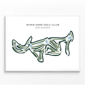 River Oaks Golfklub, Oklahoma | Kunstdruck, Kunstdruck, Golf Karte, Golf Karte, Score Karte, Golf Karte, Landkarte, Landkarte, Geschenkidee für Ihn, UNGERAHMT