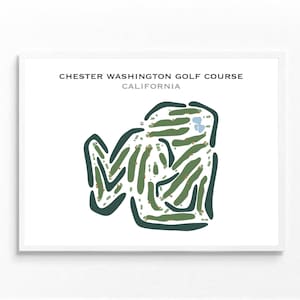 Chester Washington Golf Platz, CA | Kunstdruck, Golfspieler Geschenk, Golfspieler Karte, Scorekarten Layout, Landkarte, Kunstdruck UNGERAHMT, für Sie und Ihn
