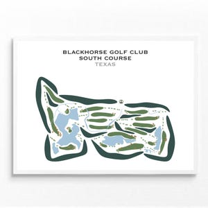 BlackHorse Golf Club - South Course, TX / Mapa del campo de golf, mapa de golf, regalo de golfista para él, diseño de tarjeta de puntuación, regalo de novio golfista, impresión artística