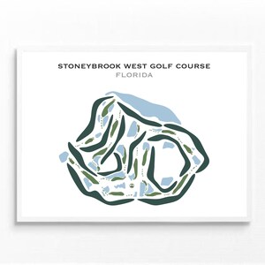 Campo de golf Stoneybrook West, FL / Mapa del campo de golf, mapa de golf, regalo de golfista para él, diseño de tarjeta de puntuación, regalo de novio golfista, impresión artística SIN MARCO