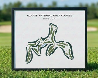 Ozarks National Golf Course, MO Golf Course Map Canvas, Golf Gift for Women, Housewarming Gift, Modern Living Room Decor, Housewarming Gift