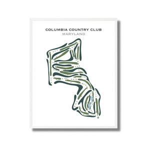 Mapa del campo de golf de Columbia Country Club, Maryland, regalo de golf personalizado, regalo de aniversario para esposos golfistas, gran regalo para amantes del golf