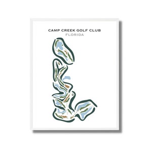 Golfclubafdrukken - Camp Creek Florida-golfbaankaart | Niet ingelijste golfbaankaart afdrukken | Gedenkwaardige cadeaus voor golfer | Aangepaste golfbaankaarten