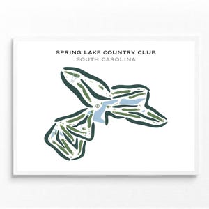 Country Club de Spring Lake, Caroline du Sud | Carte du parcours de golf, carte du golf, cadeau golfeur pour lui, mise en page de la carte de score, cadeau petit ami golfeur, impression d'art sans cadre