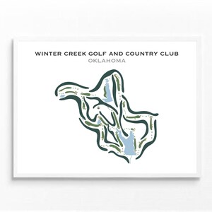 Winter Creek Golf & Country Club, OK | Kunstdruck, Kunstdruck, Score Card Layout, Golf Map, Golf Map, Landkarte, Geschenkidee für Sie und Ihn, Kunstdruck UNGERAHMT