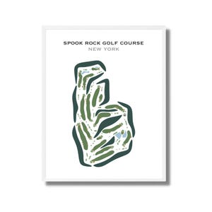 Parcours de golf de Spook Rock, État de New York | Carte du parcours de golf, carte du golf, cadeau golfeur pour lui, mise en page de la carte de score, cadeau petit ami golfeur, impression d'art sans cadre