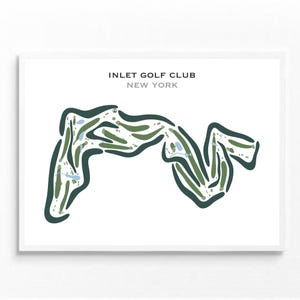 Einlass Golf Club, New York | Golf Platz Karte, Golf Geschenke für Papa, Golfer Art Décor, Golf Wandkunst | Aquarell Style Kunstdruck Kein gerahmt