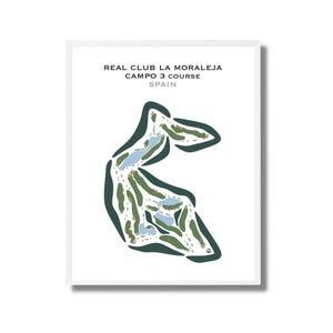 Real Club LA Moraleja - Campo 3, Espagne | Décoration murale de golf, cadeau d'anniversaire de golf, cadeau de golf pour elle | Impression d'art style aquarelle sans cadre