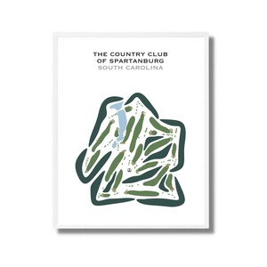 The Country Club of Spartanburg, SC | Golf Course Map, Golf Map, Golfer Gift For Him, Scorecard Layout, Golfer BF Gift, Art Print Decor