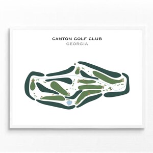 Canton Golf Club, Georgia / Mapa del campo de golf, mapa de golf, regalo de golfista para él, diseño de tarjeta de puntuación, regalo de novio golfista, impresión artística SIN MARCO
